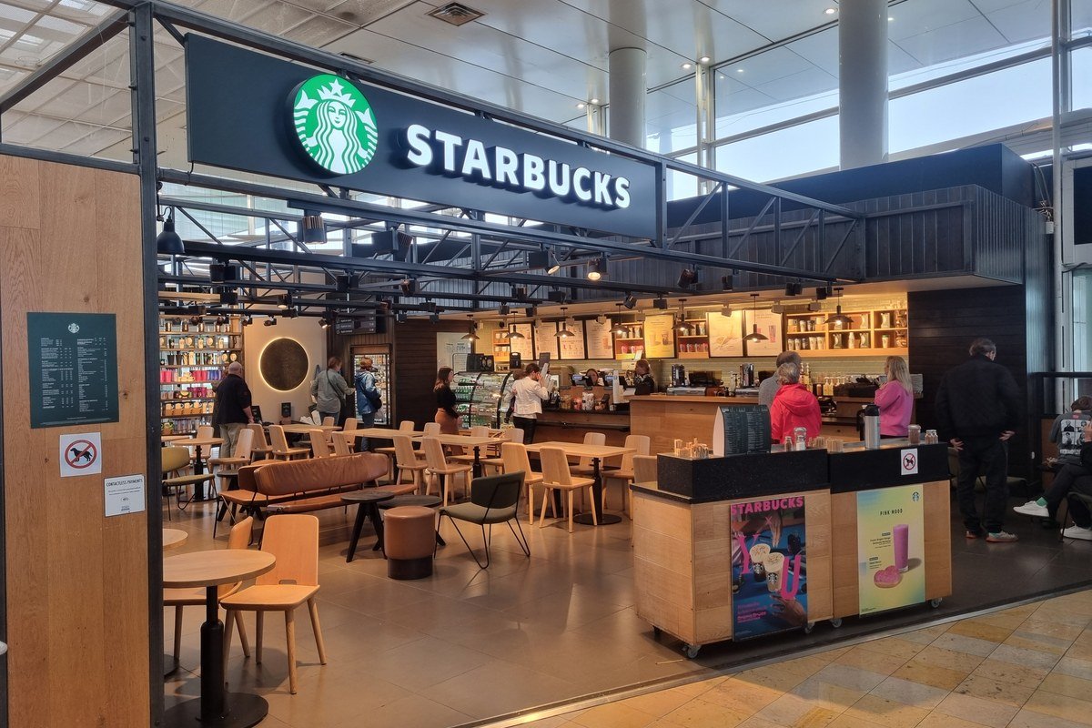 Passenger café and facilities inside the Calais ferry terminal